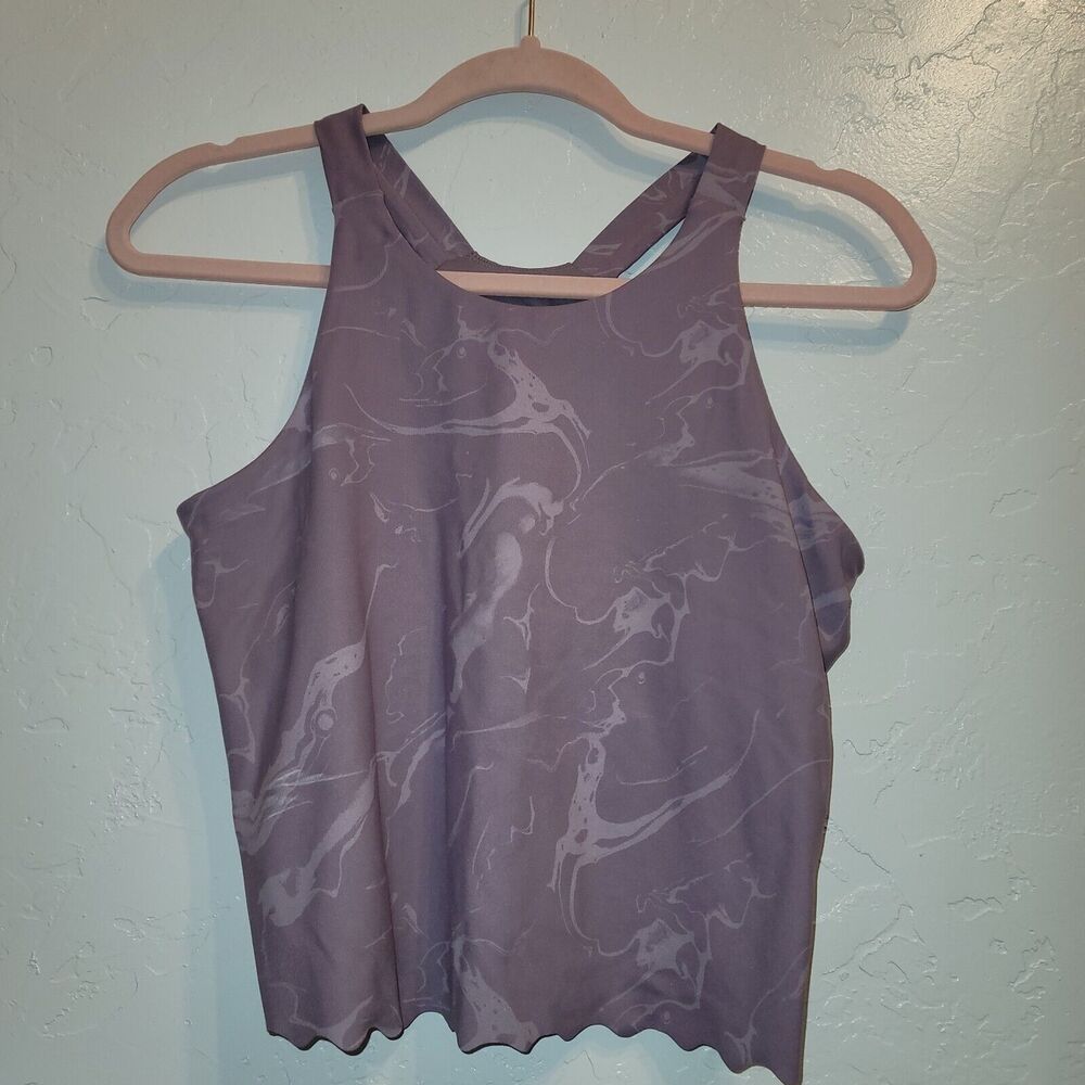 All in Motion Girls Sz XXL 18 Purple Racerback Athletic Tank Top Scallop Hem